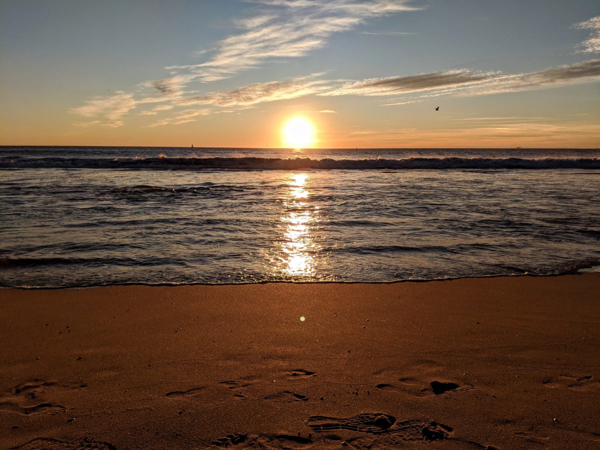 Sun setting over the ocean